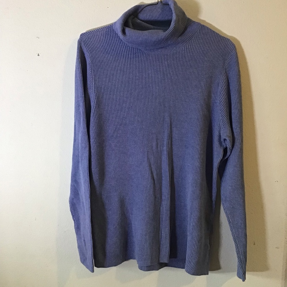 Croft & Barrow Blue Ribbed Cowl Neck Sweater sz 2X